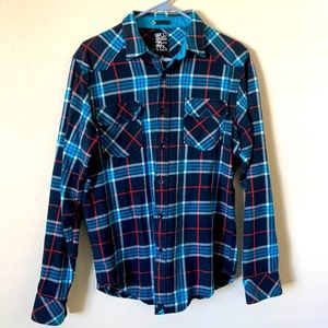 Billabong western plaid button down size:M